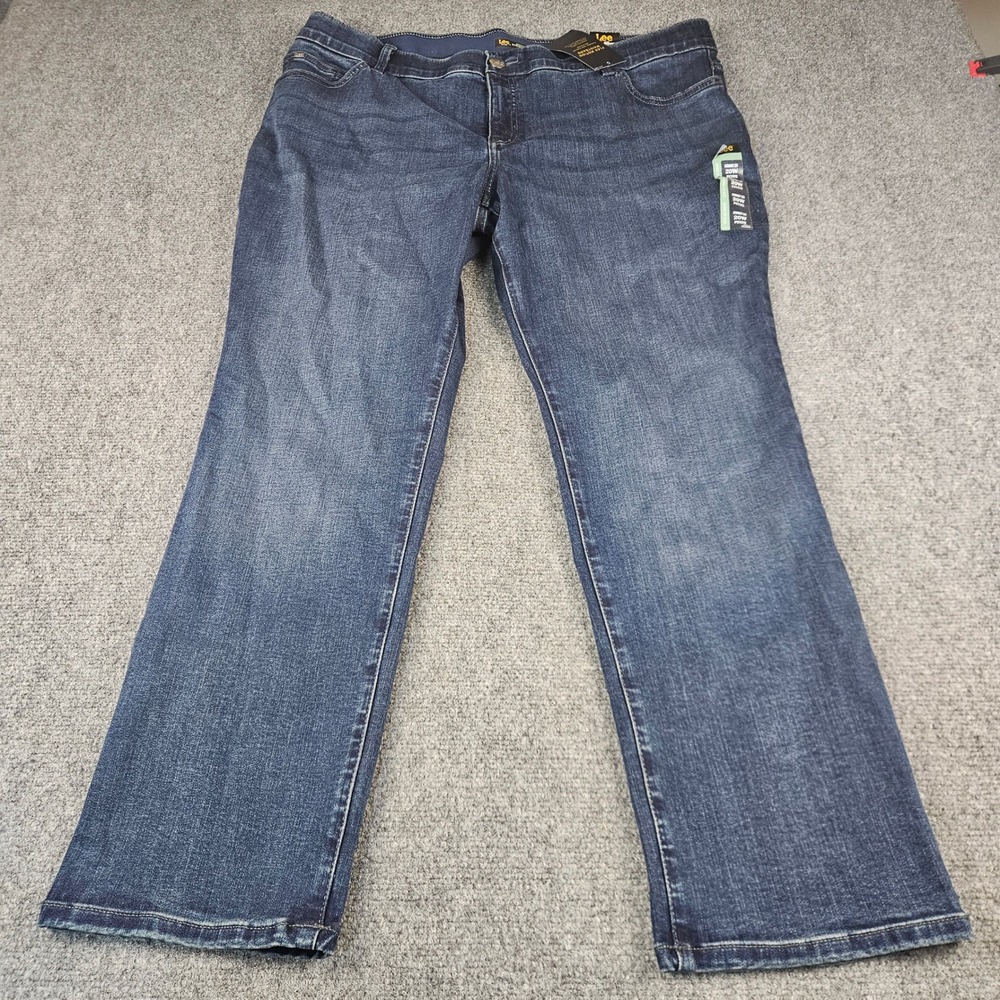 Lee Plus Straight Leg Jeans 20W Petite Ultra Lux Comfort‎ Flex Motion Mid Rise